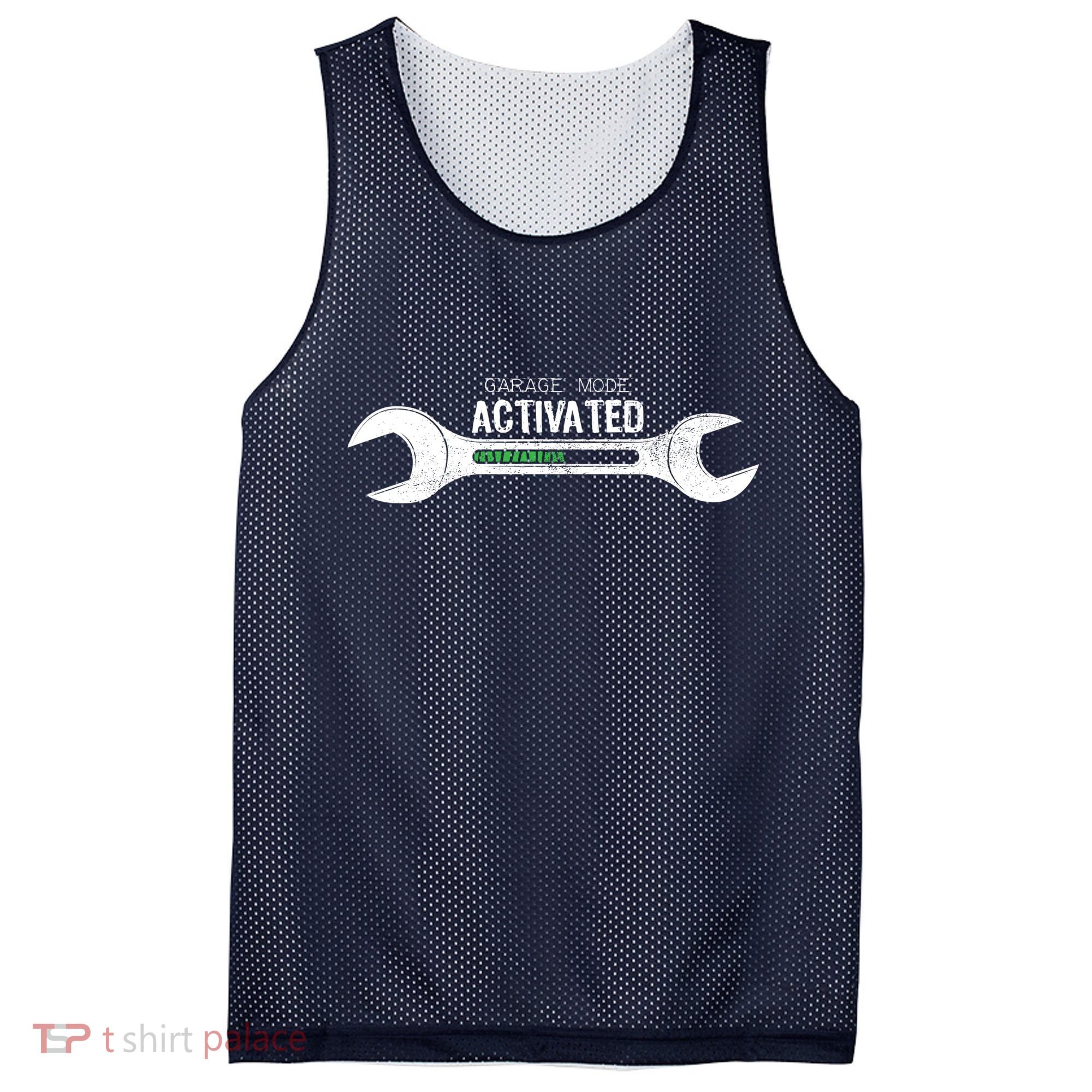 Garage Mode Activated Funny Mechanic Mesh Reversible Basketball Jersey Tank