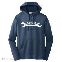 Garage Mode Activated Funny Mechanic Performance Fleece Hoodie thumb 0