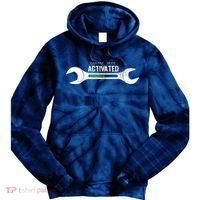 Garage Mode Activated Funny Mechanic Tie Dye Hoodie thumb 0