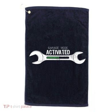 Garage Mode Activated Funny Mechanic Golf Towel