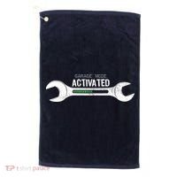 Garage Mode Activated Funny Mechanic Golf Towel thumb 0