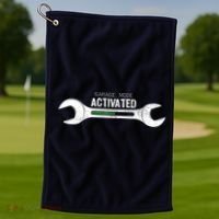 Garage Mode Activated Funny Mechanic Golf Towel thumb 1