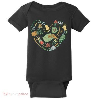 Garden Tools Heart Baby Bodysuit