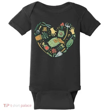 Garden Tools Heart Baby Bodysuit