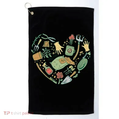 Garden Tools Heart Golf Towel