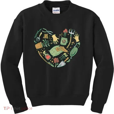 Garden Tools Heart Kids Sweatshirt