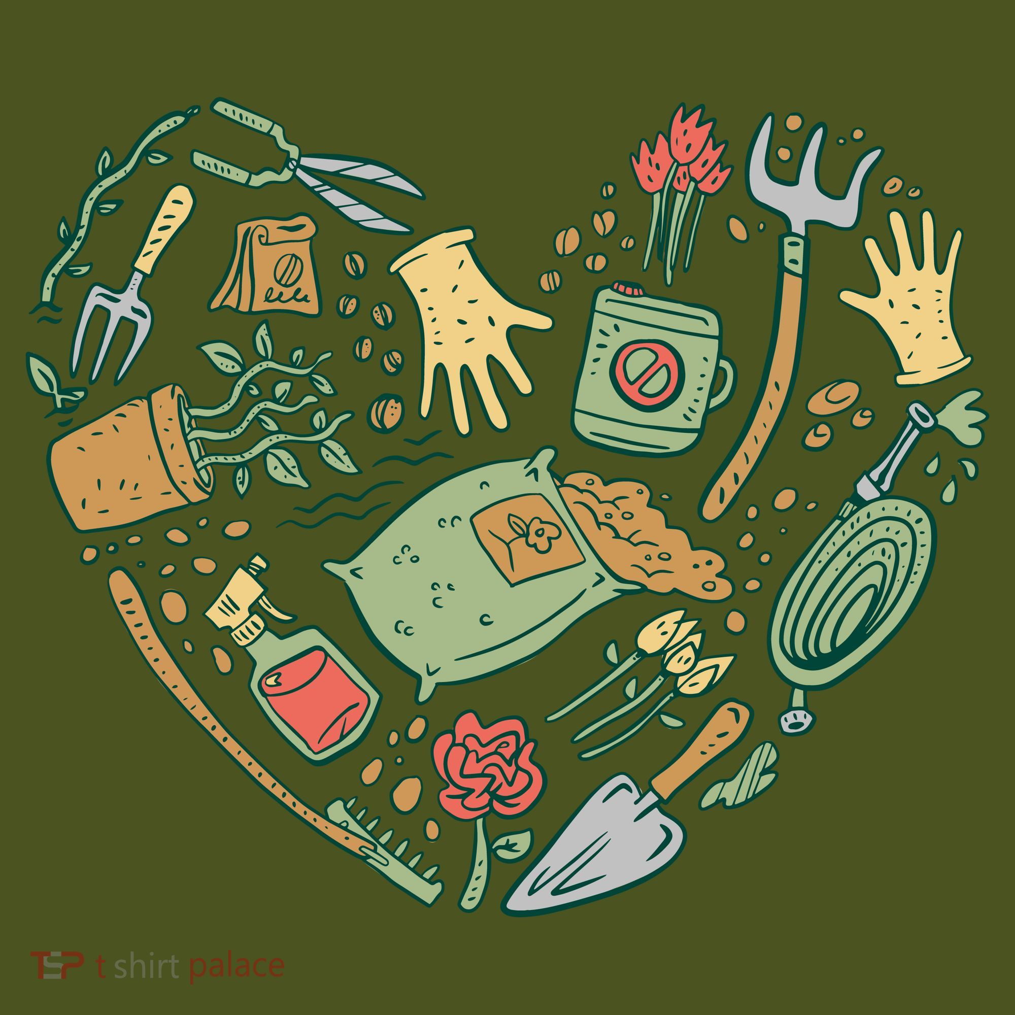Garden Tools Heart T-Shirt