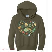 Garden Tools Heart Kids Hoodie thumb 0