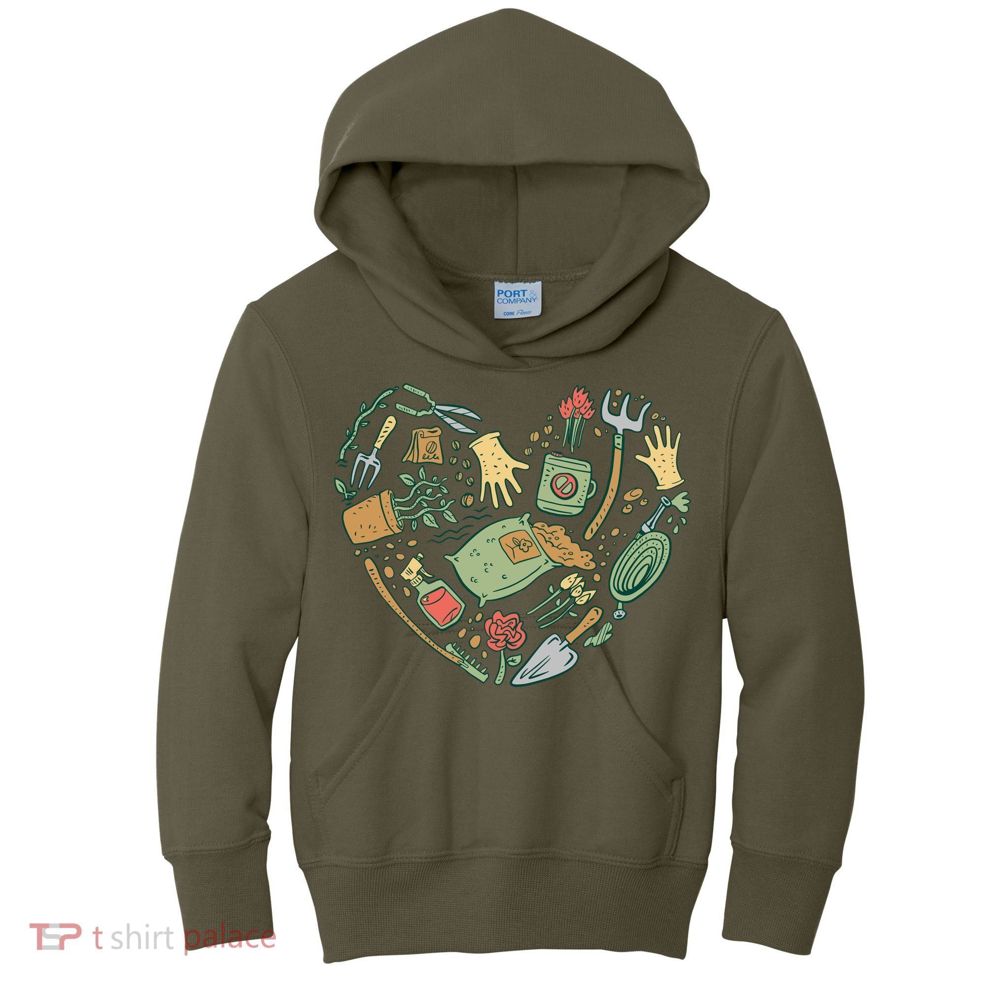 Garden Tools Heart Kids Hoodie