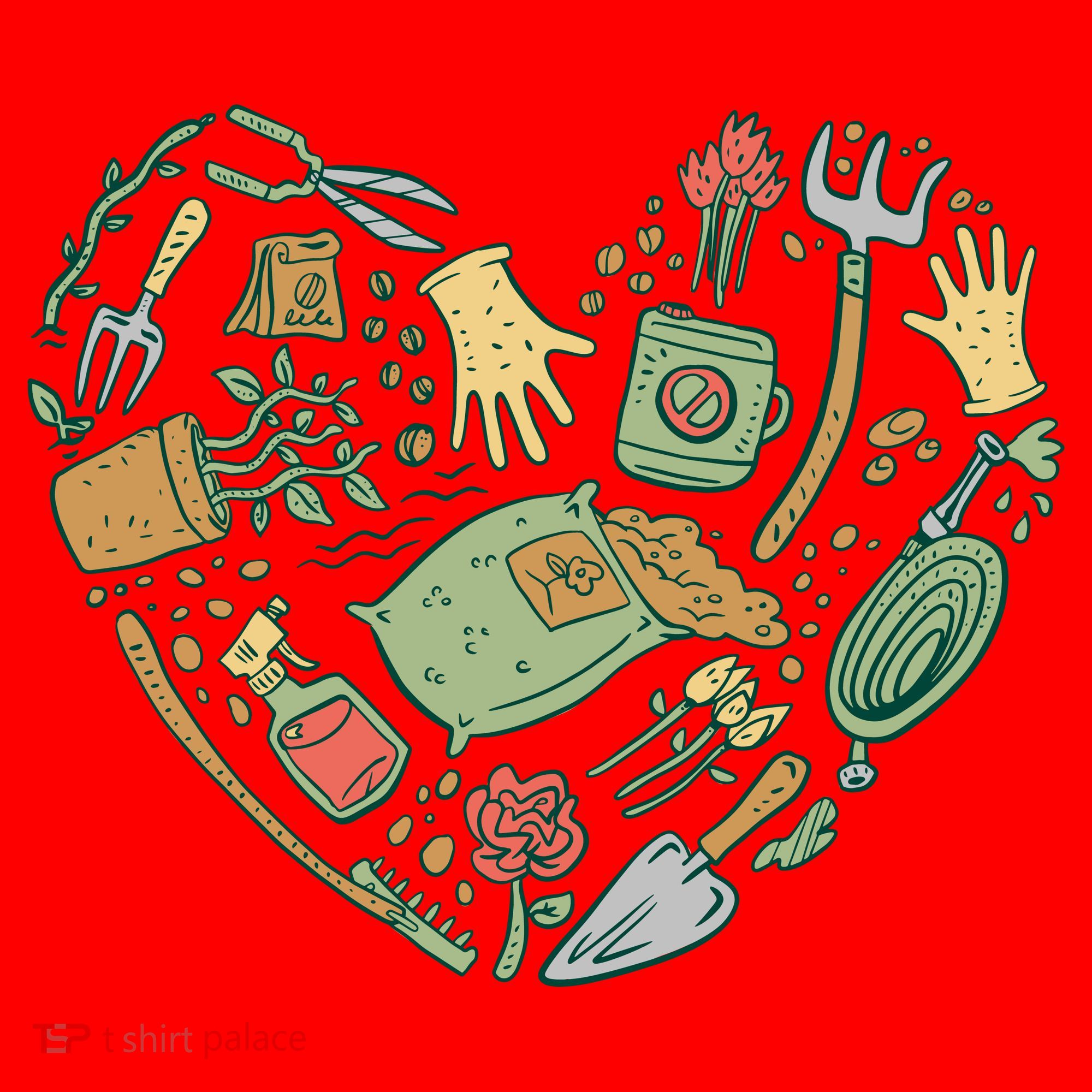 Garden Tools Heart Santa Hat