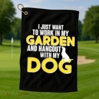 Gardening And Hangout With My Dogs Golf Towel thumb 1