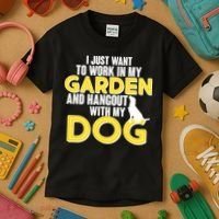 Gardening And Hangout With My Dogs Kids T-Shirt thumb 3