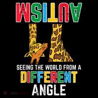 Giraffe Autism Seeing World Different Angle Awareness  Ornament thumb 1