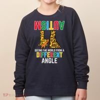 Giraffe Autism Seeing World Different Angle Awareness  Women's Sweatshirt thumb 0