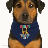 Giraffe Autism Seeing World Different Angle Awareness  USA-Made Doggie Bandana thumb 1