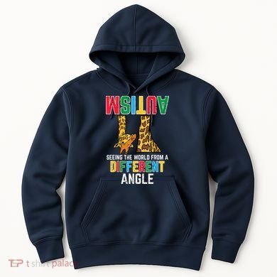 Giraffe Autism Seeing World Different Angle Awareness  Hoodie