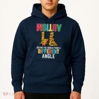 Giraffe Autism Seeing World Different Angle Awareness  Hoodie thumb 2