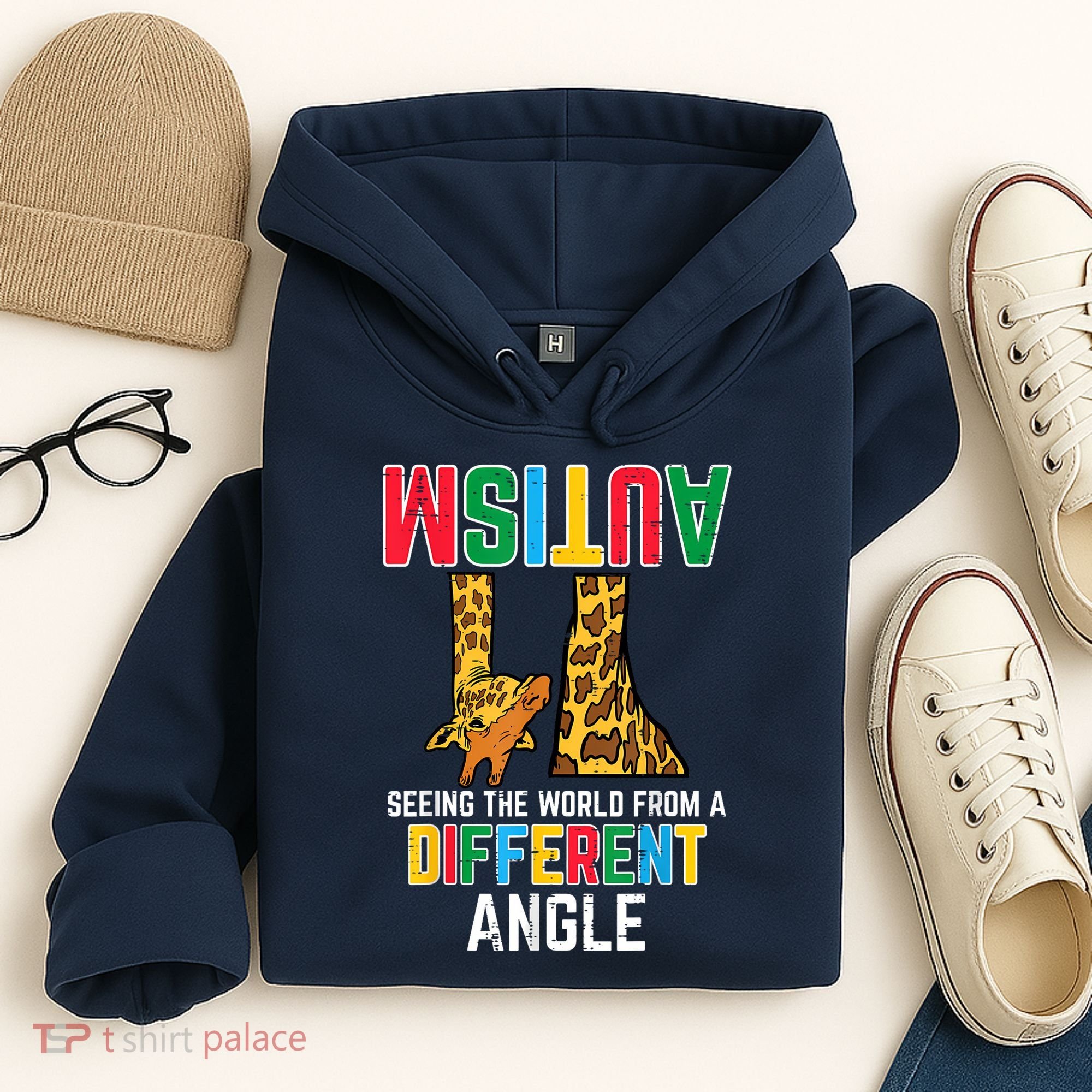 Giraffe Autism Seeing World Different Angle Awareness  Hoodie