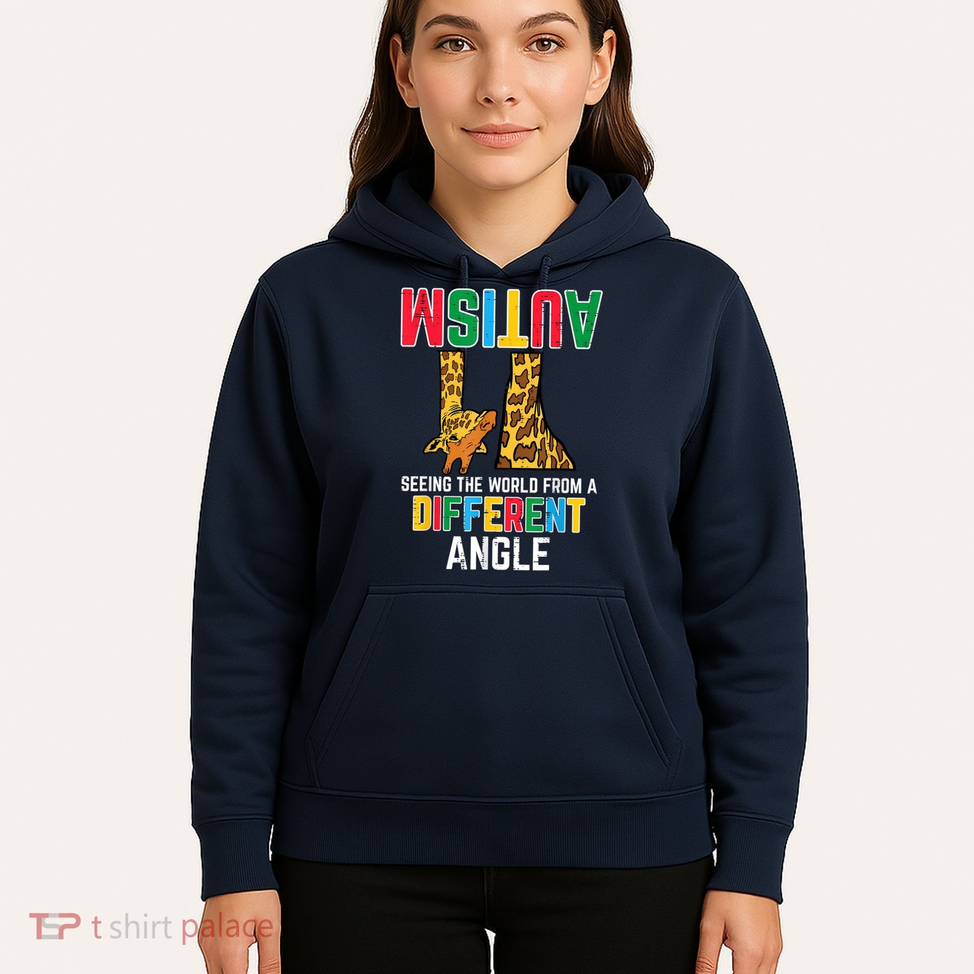 Giraffe Autism Seeing World Different Angle Awareness  Hoodie