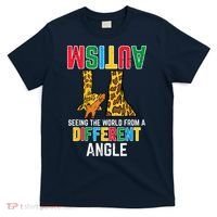 Giraffe Autism Seeing World Different Angle Awareness  T-Shirt thumb 0