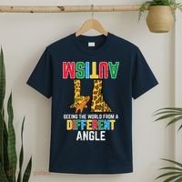 Giraffe Autism Seeing World Different Angle Awareness  T-Shirt thumb 2