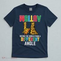 Giraffe Autism Seeing World Different Angle Awareness  T-Shirt thumb 5