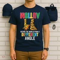 Giraffe Autism Seeing World Different Angle Awareness  T-Shirt thumb 6