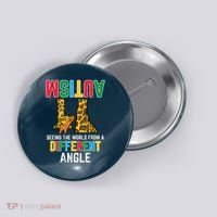 Giraffe Autism Seeing World Different Angle Awareness  Button thumb 0