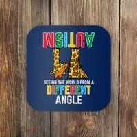 Giraffe Autism Seeing World Different Angle Awareness  Coaster thumb 0