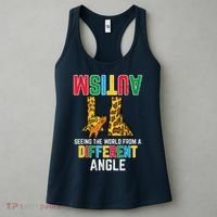 Giraffe Autism Seeing World Different Angle Awareness  Women's Tank Top thumb 3