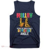 Giraffe Autism Seeing World Different Angle Awareness  Tank Top thumb 0