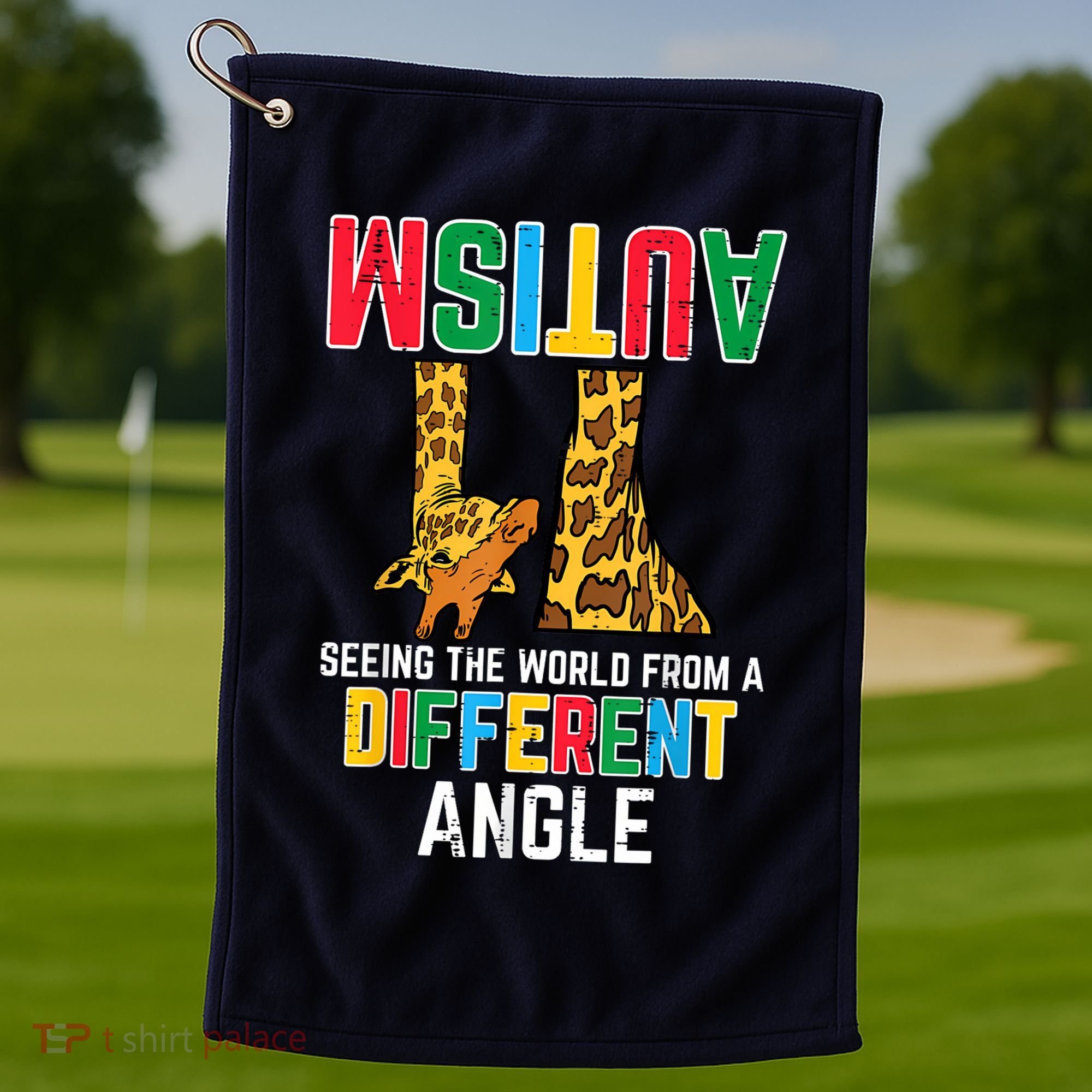 Giraffe Autism Seeing World Different Angle Awareness  Golf Towel