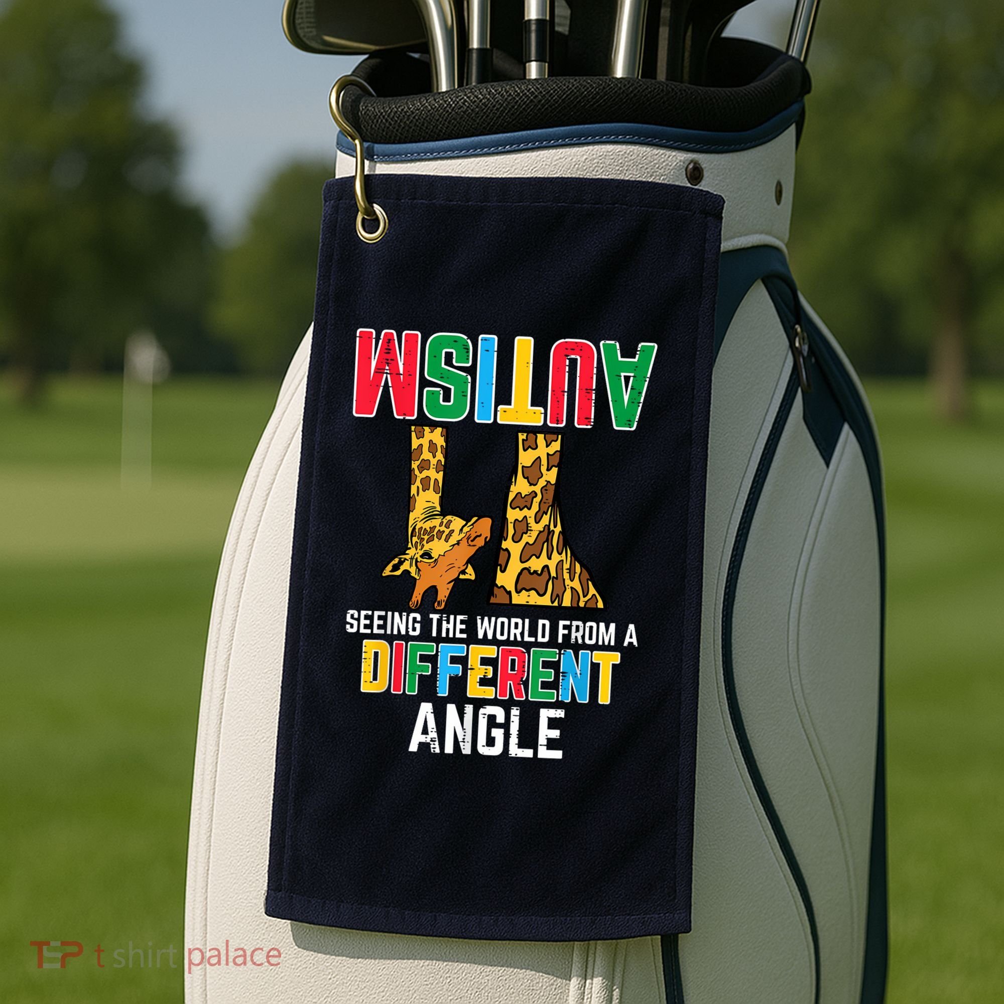 Giraffe Autism Seeing World Different Angle Awareness  Golf Towel