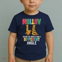 Giraffe Autism Seeing World Different Angle Awareness  Toddler T-Shirt thumb 2