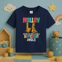 Giraffe Autism Seeing World Different Angle Awareness  Toddler T-Shirt thumb 3