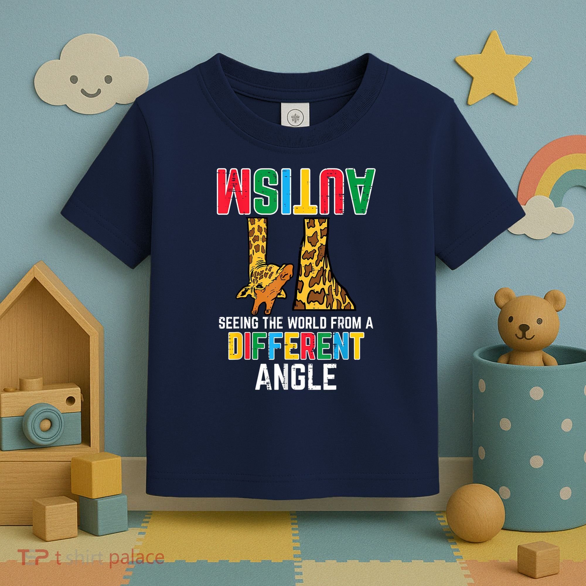Giraffe Autism Seeing World Different Angle Awareness  Toddler T-Shirt
