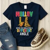 Giraffe Autism Seeing World Different Angle Awareness  Women's T-Shirt thumb 3