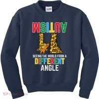 Giraffe Autism Seeing World Different Angle Awareness  Kids Sweatshirt thumb 0