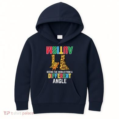 Giraffe Autism Seeing World Different Angle Awareness  Kids Hoodie