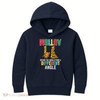Giraffe Autism Seeing World Different Angle Awareness  Kids Hoodie thumb 0