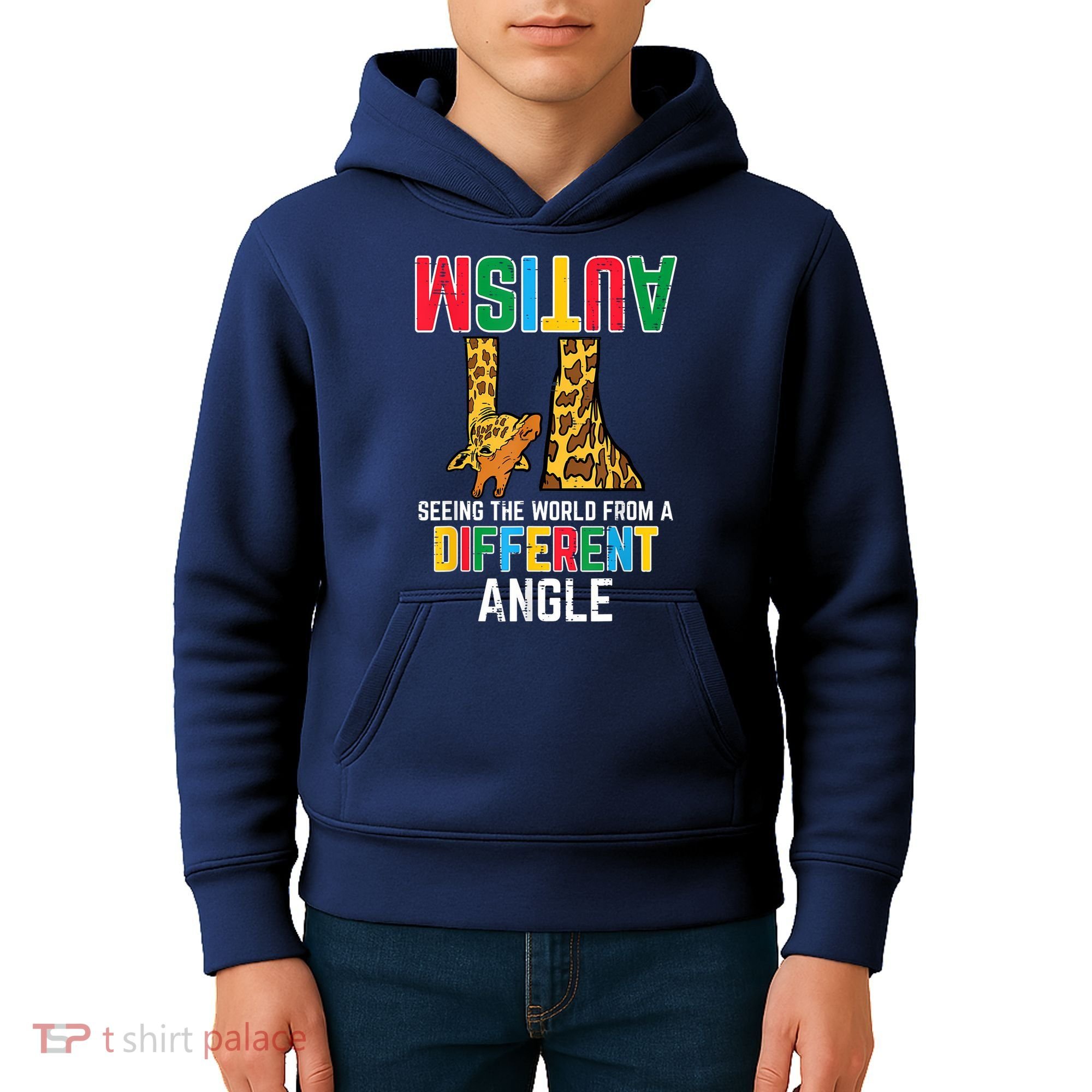 Giraffe Autism Seeing World Different Angle Awareness  Kids Hoodie