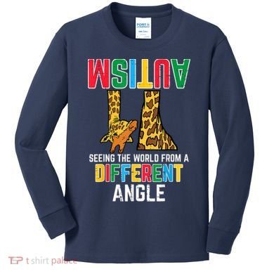 Giraffe Autism Seeing World Different Angle Awareness  Kids Long Sleeve Shirt