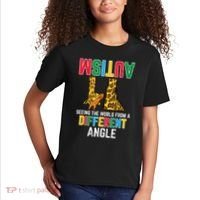 Giraffe Autism Seeing World Different Angle Awareness  Kids T-Shirt thumb 2