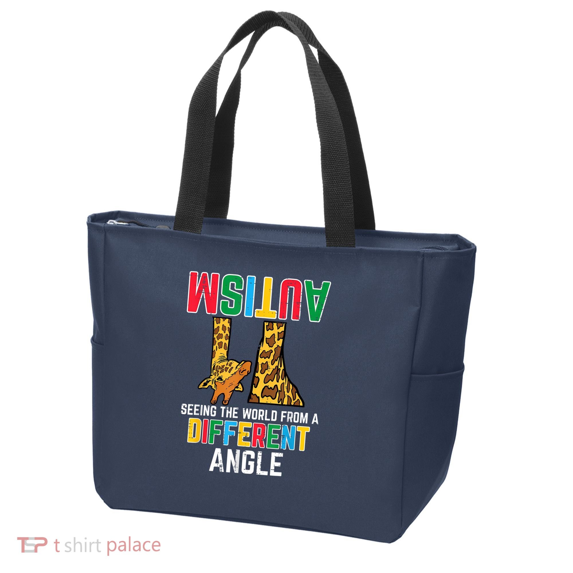 Giraffe Autism Seeing World Different Angle Awareness  Tote Bag