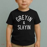 Greyin And Slayin Graying And Slaying Workout Gym Toddler T-Shirt thumb 2