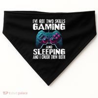 Gaming And Sleeping Funny Gamer Sayings Ns USA-Made Doggie Bandana thumb 0