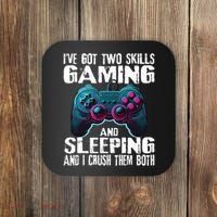 Gaming And Sleeping Funny Gamer Sayings Ns Coaster thumb 0