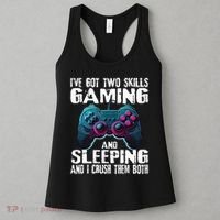 Gaming And Sleeping Funny Gamer Sayings Ns Women's Tank Top thumb 3