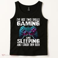 Gaming And Sleeping Funny Gamer Sayings Ns Tank Top thumb 2