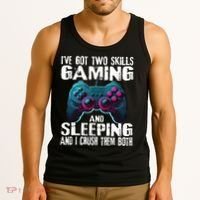 Gaming And Sleeping Funny Gamer Sayings Ns Tank Top thumb 3